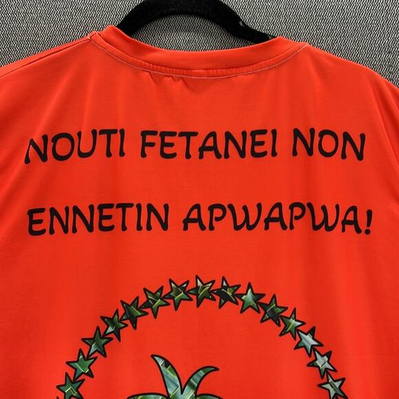 Island Girl Men Unisex Orange/Green Palm Tree Polynesian Graphic T-Shirt Size L - Picture 9 of 9